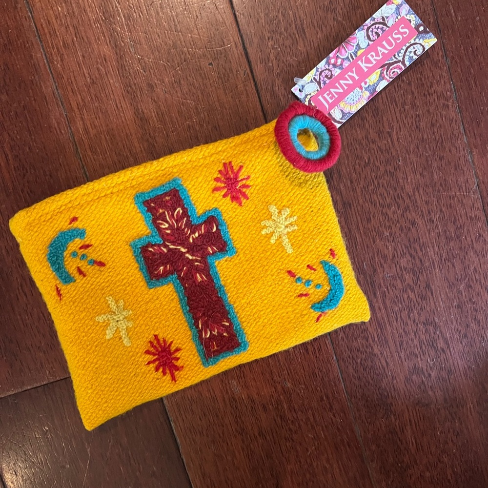 Jenny Krause Pouch Sundance Artisanal Nwt Cross Christian Gift